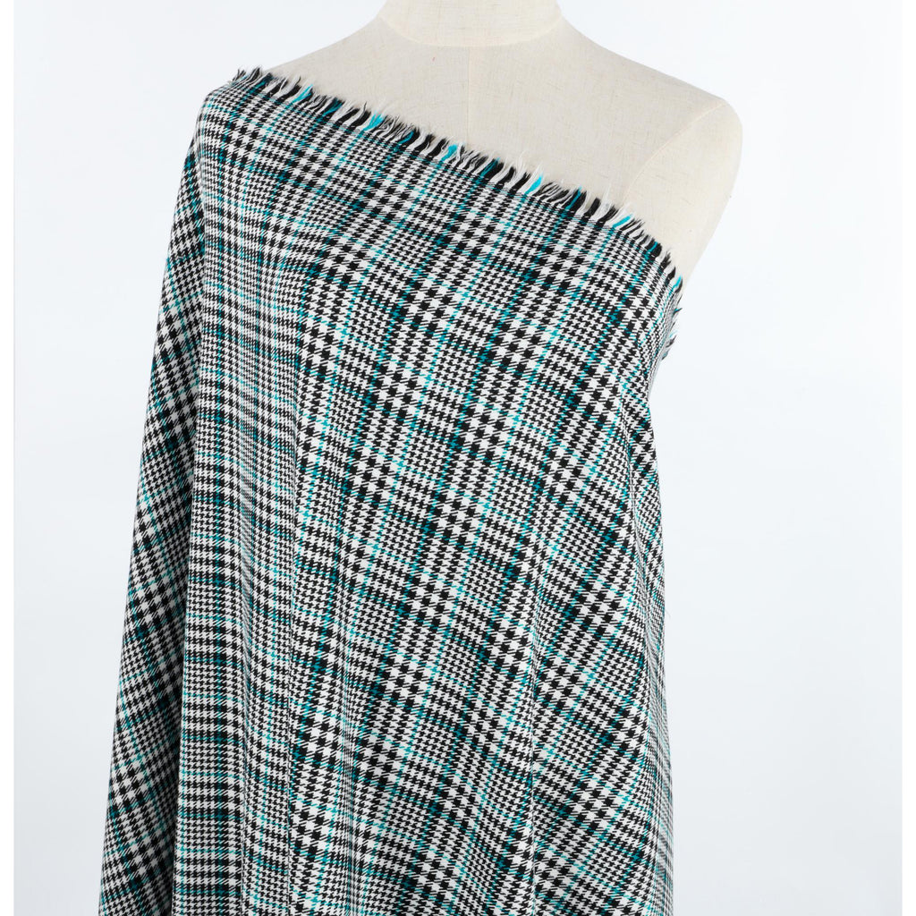JADE COMBO | 25511 - CURI HOUNDSTOOTH PLAID SUITING - Zelouf Fabrics