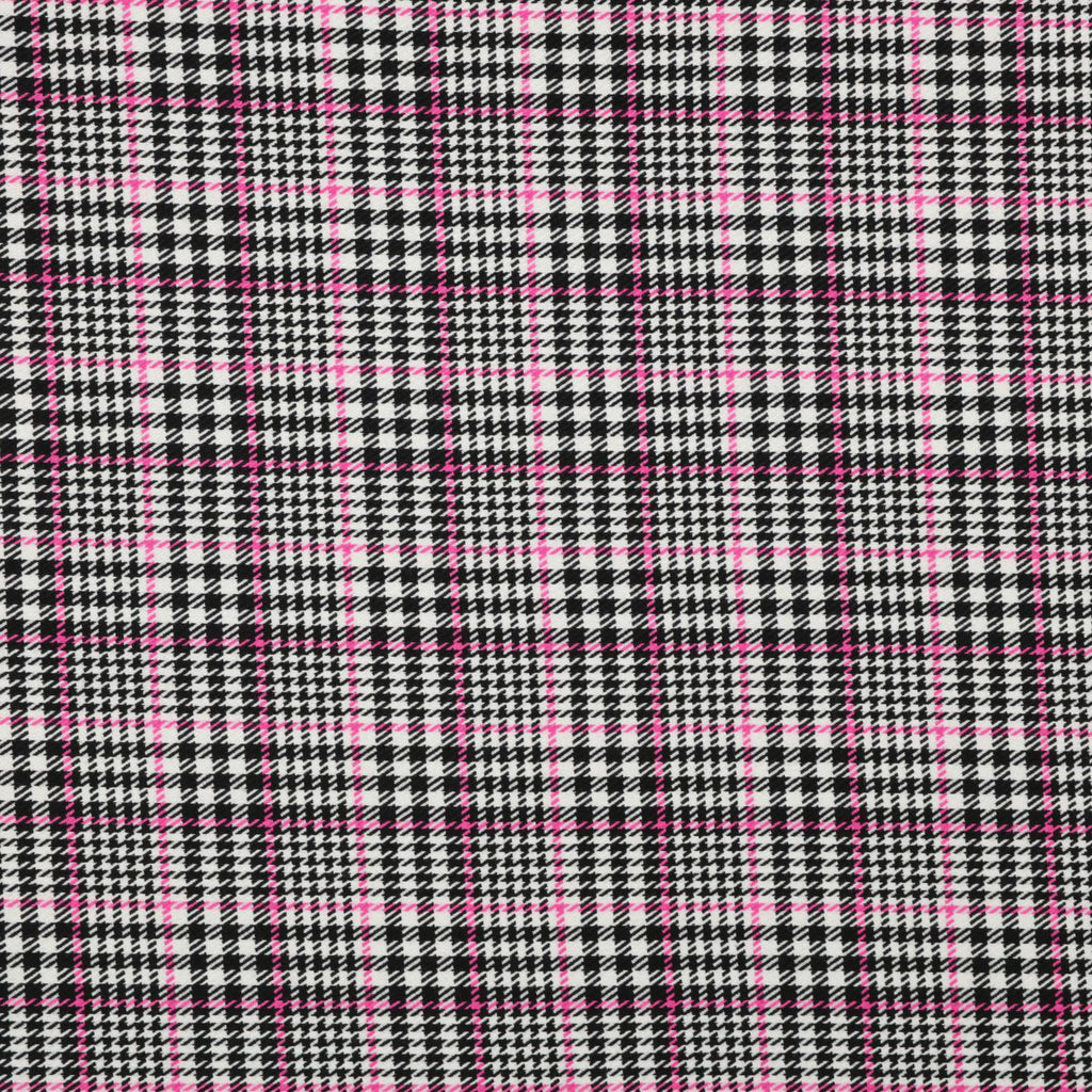 PINK COMBO | 25511 - CURI HOUNDSTOOTH PLAID SUITING - Zelouf Fabrics