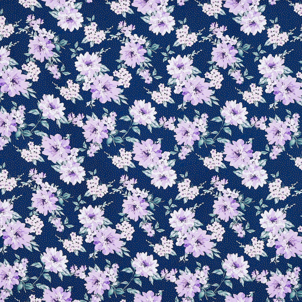 SHARON FLORAL PRINT FOIL MIKADO  | 25526FOL-4765DP  - Zelouf Fabrics