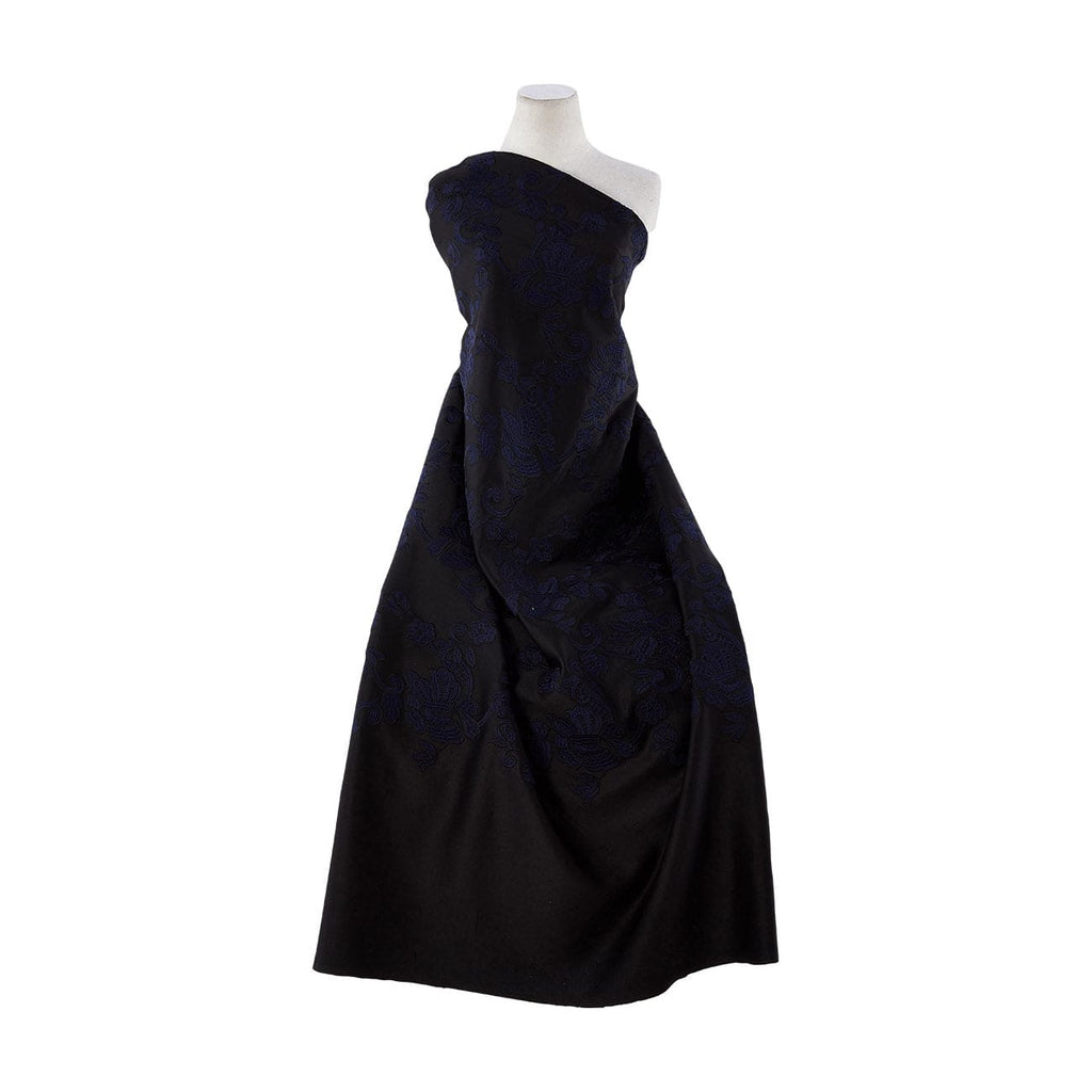 BLACK | 25533-5566 - CHERRY ALL OVER EMBROIDERY SCUBA - Zelouf Fabrics
