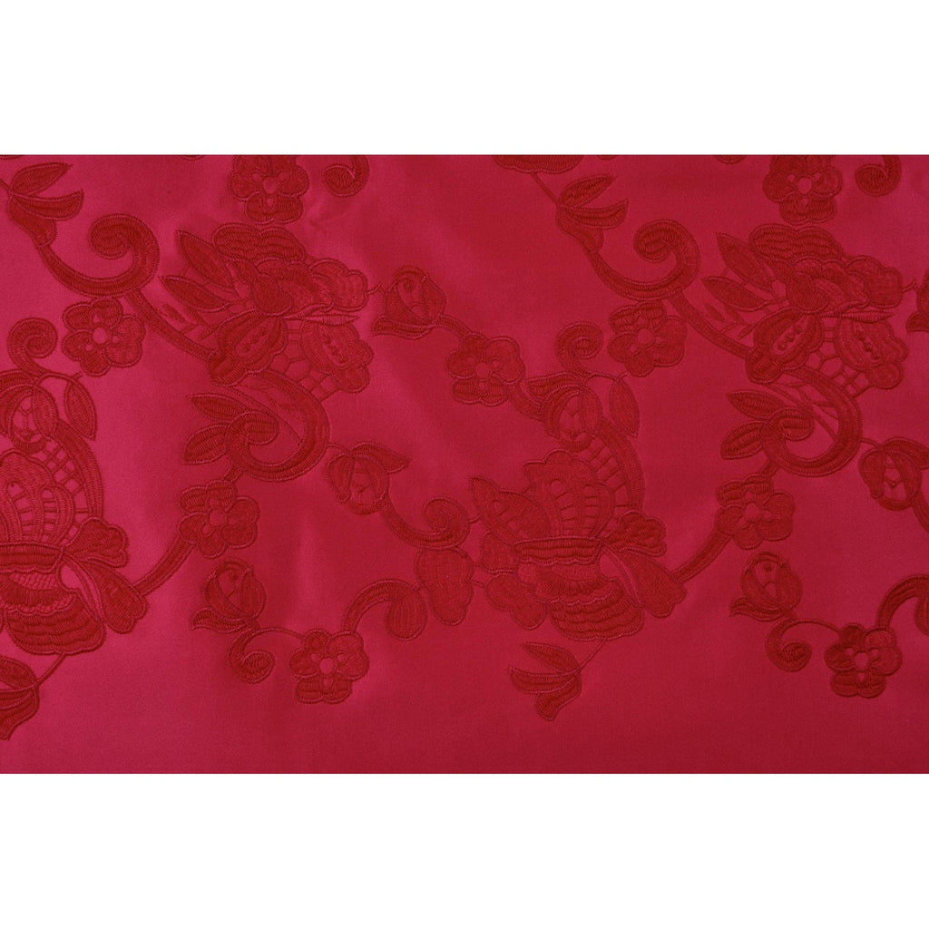 BRILLIANT CHERR | 25533-5566 - CHERRY ALL OVER EMBROIDERY SCUBA - Zelouf Fabrics