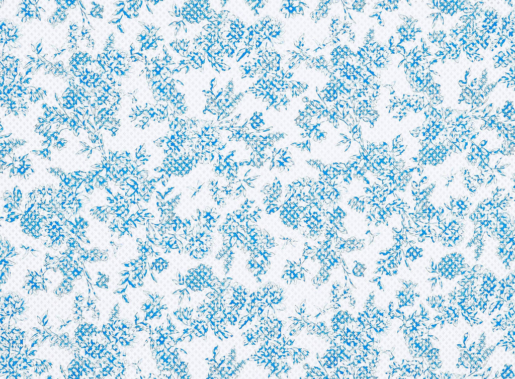 BLUE COMBO | 25536-3608DP - OSCAR PRINT DIAMOND LASER CUT SCUBA BONDED MESH - Zelouf Fabrics