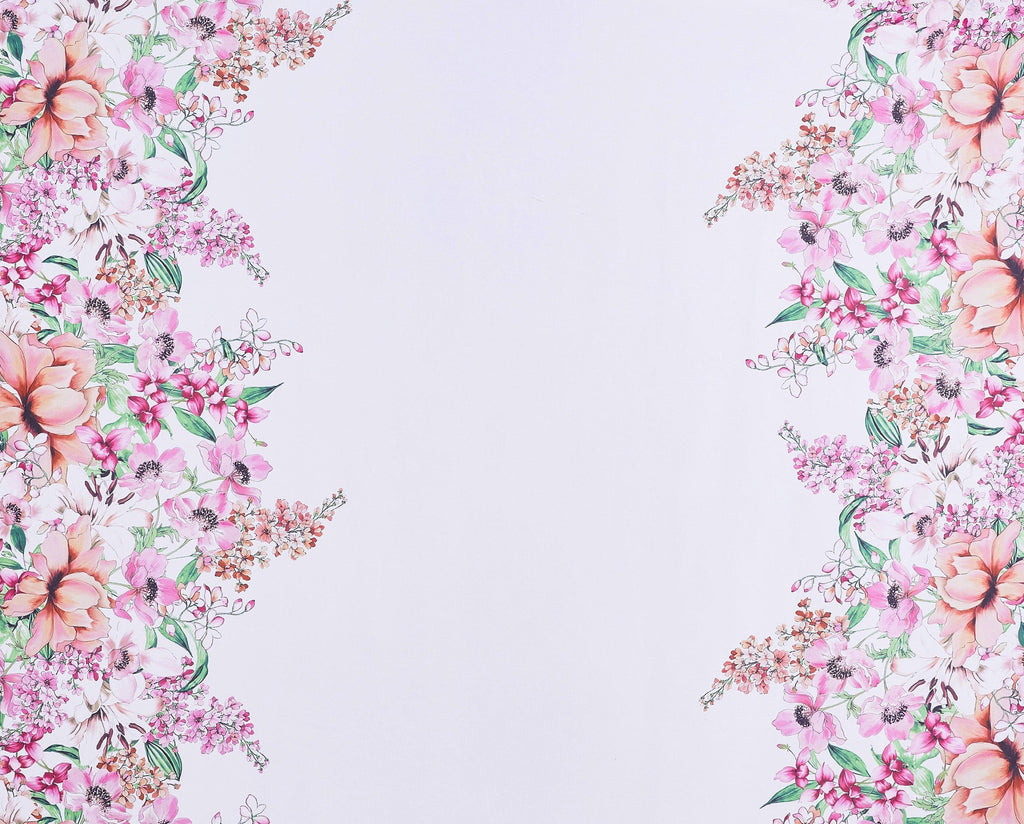 JASMINE FLORAL DOUBLE BORDER PRINT HMC  | 25550-3333DP  - Zelouf Fabrics