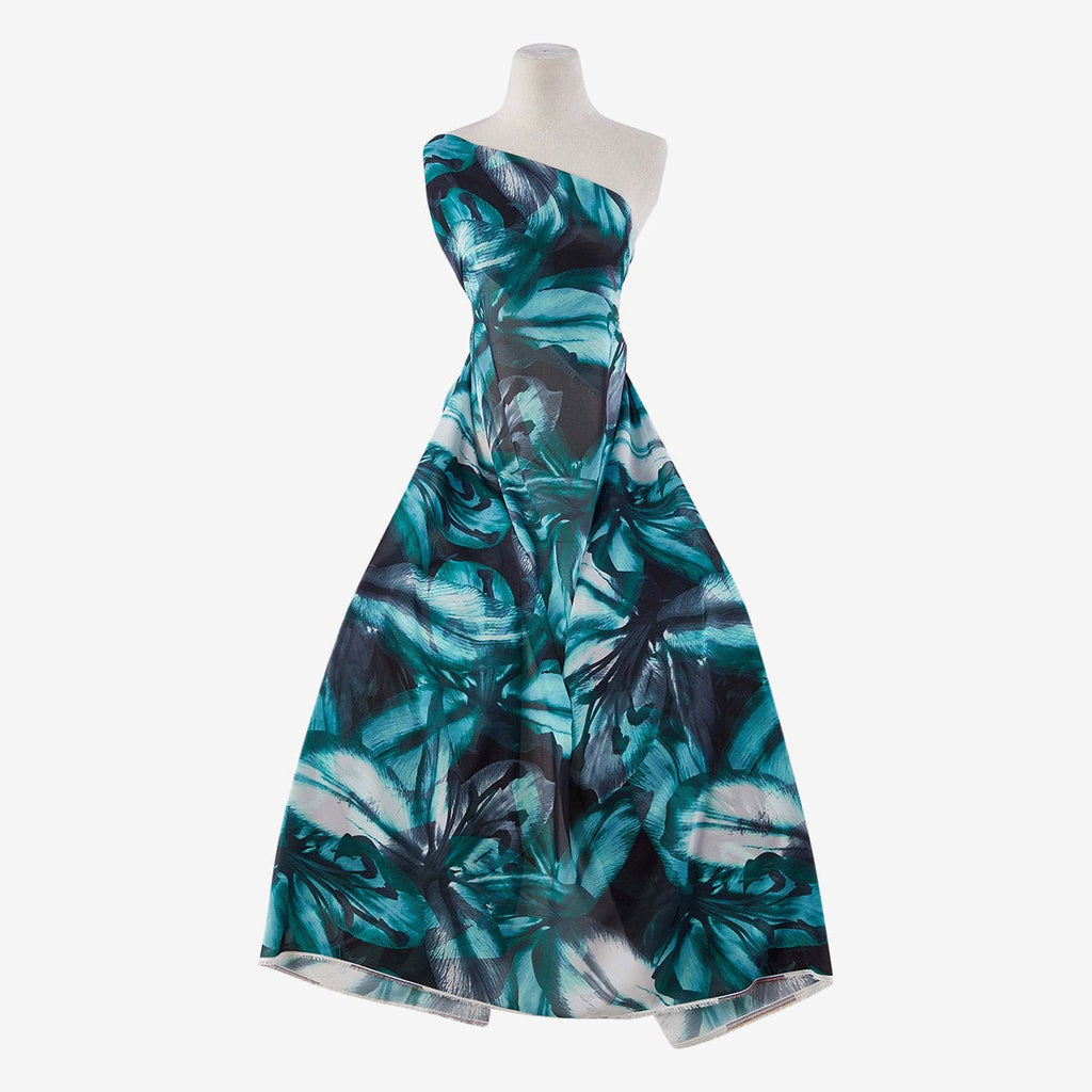 GREEN/BLK | 25557-3333DP - LISA FLORAL PRINT HMC - Zelouf Fabrics
