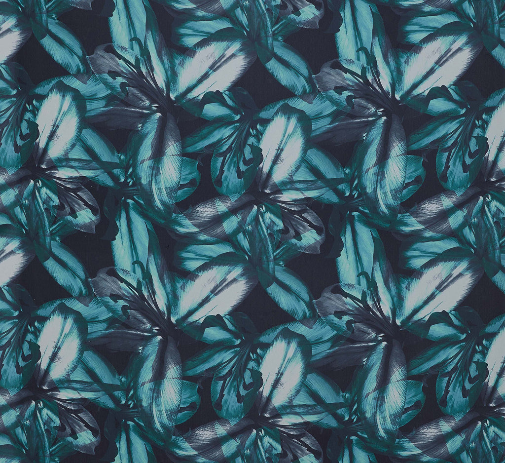 GREEN/BLK | 25557-3333DP - LISA FLORAL PRINT HMC - Zelouf Fabrics