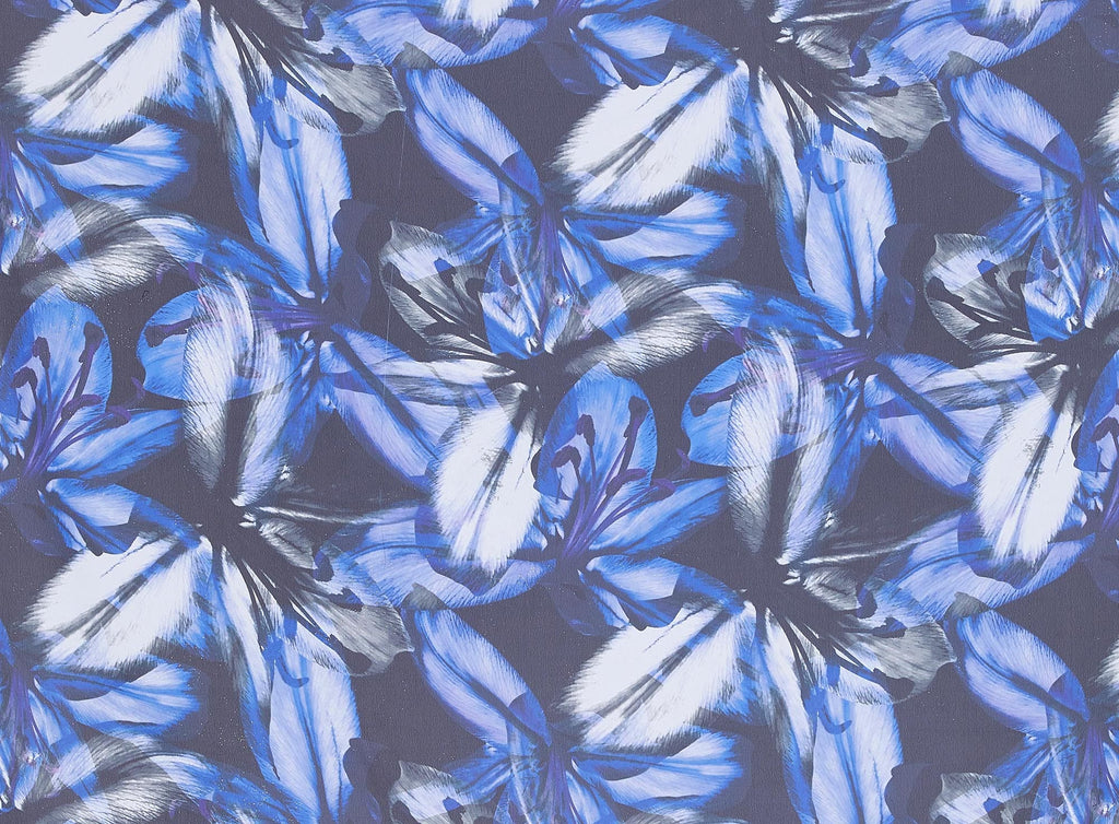 ROYAL/BLK | 25557-3333DP - LISA FLORAL PRINT HMC - Zelouf Fabrics