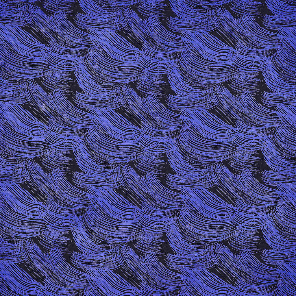 BLACK/BLUE | 25562-5670 - KELLY BRUSHSTROKE SCUBA CREPE JACQUARD - Zelouf Fabrics