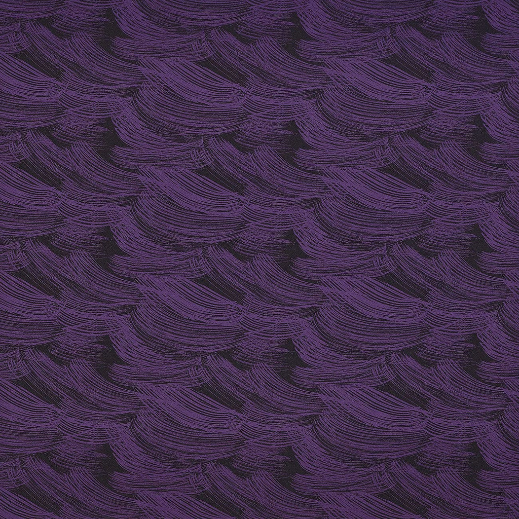 BLACK/PURPLE | 25562-5670 - KELLY BRUSHSTROKE SCUBA CREPE JACQUARD - Zelouf Fabrics