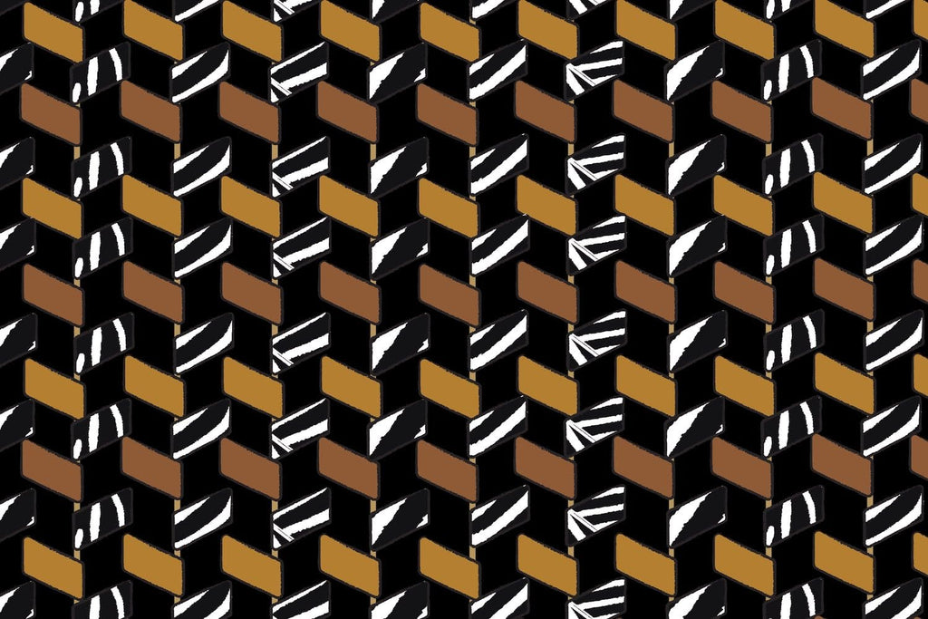 BASKET WEAVE PRINT HATCHI  | 25563-5179DP MUSTARD COMBO - Zelouf Fabrics