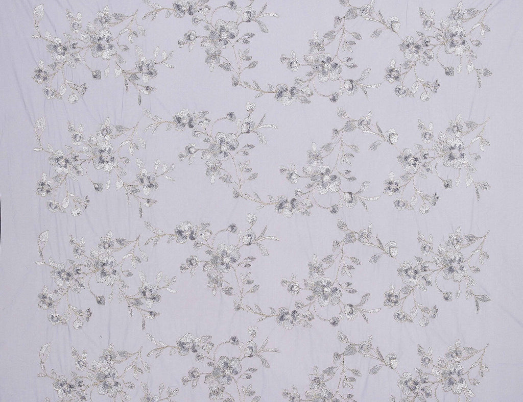 ASHLEY CORDED FLORAL EMBROIDERY MESH  | 25581-1060  - Zelouf Fabrics