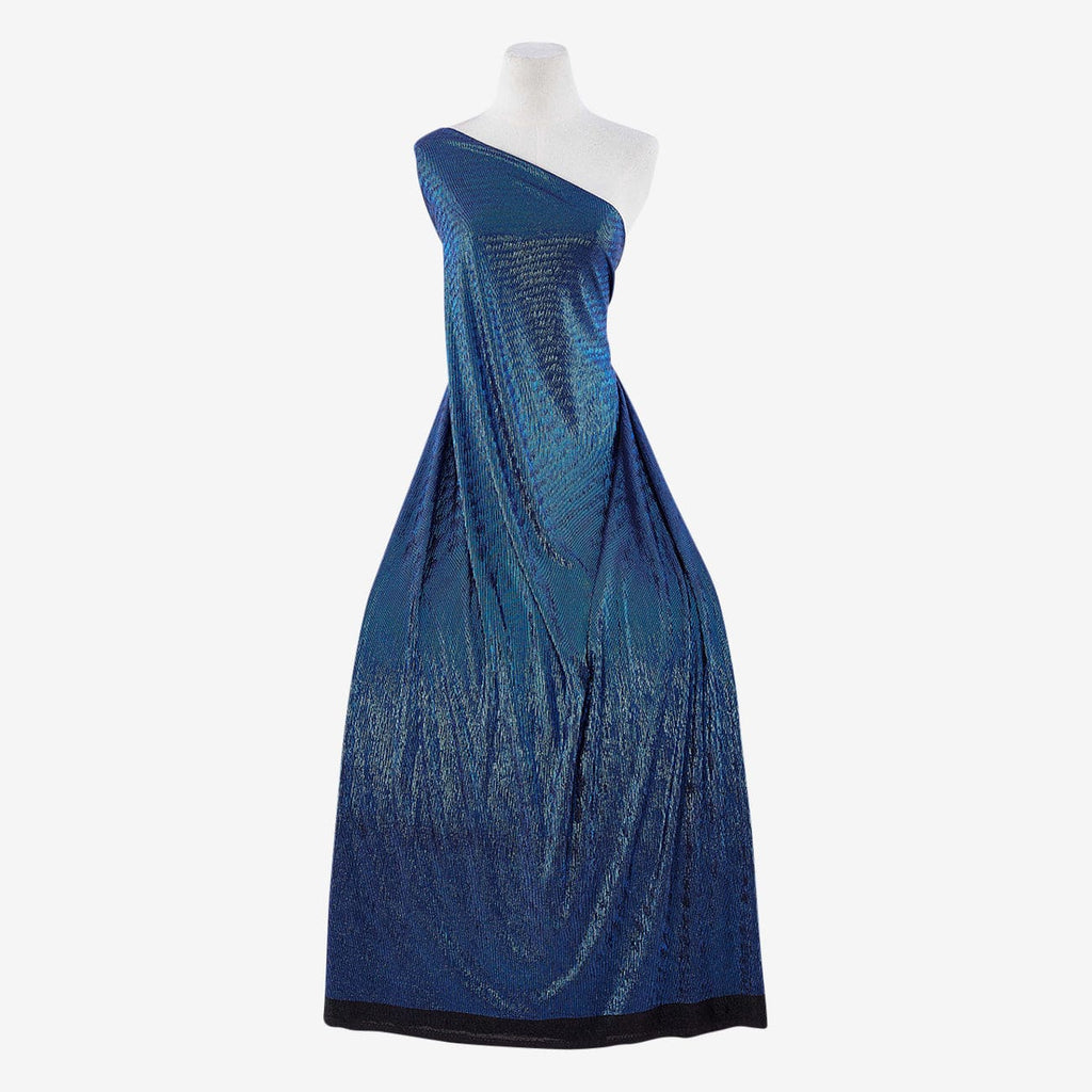ARRESTING BLUE | 25582 - NEW KAMA FOIL PLEATED KNIT - Zelouf Fabrics