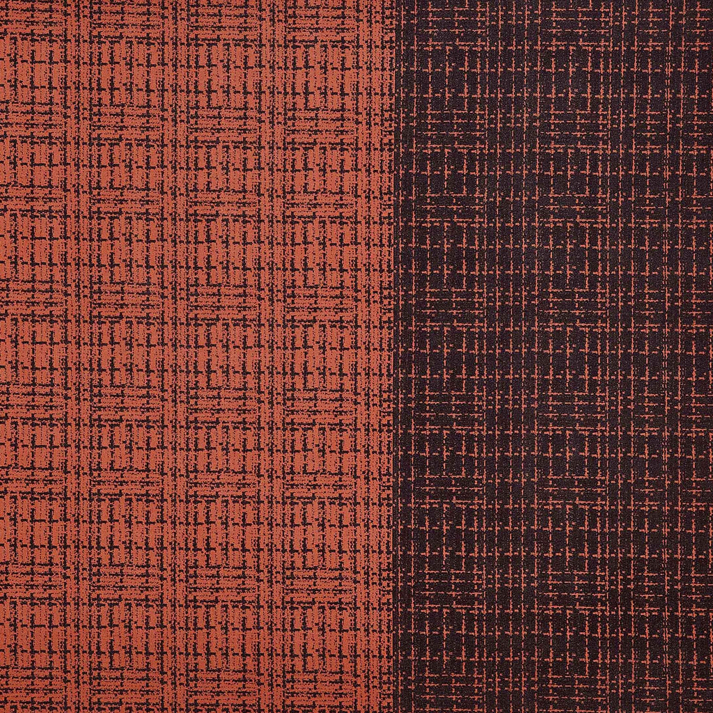 RUST/BLACK | 25599-5664DP - ISABETTA MENSWEAR BORDER PRINT SCUBA CREPE - Zelouf Fabrics