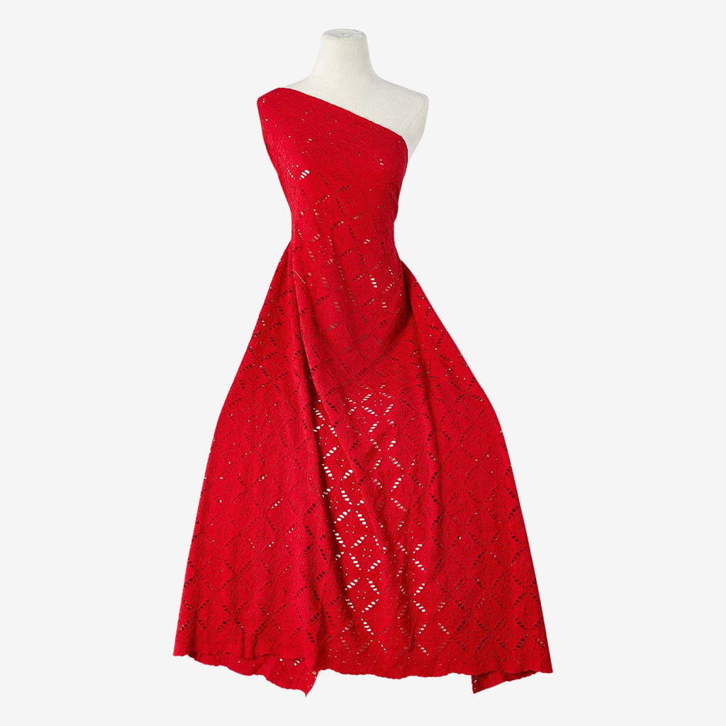 ARRESTING RED | 25606 - EMILIA DIAMOND GEO LACE - Zelouf Fabrics