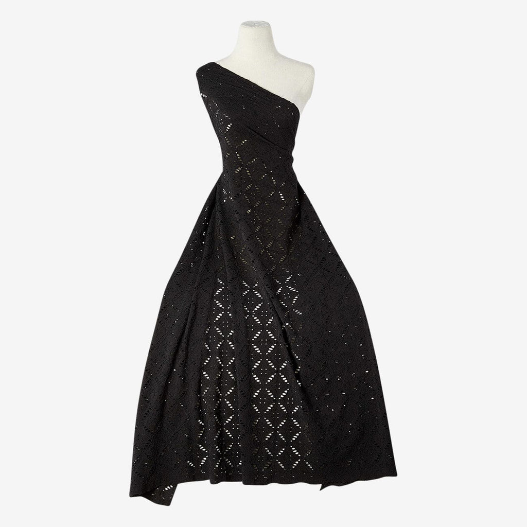 EMILIA DIAMOND GEO LACE  | 25606 BLACK - Zelouf Fabrics