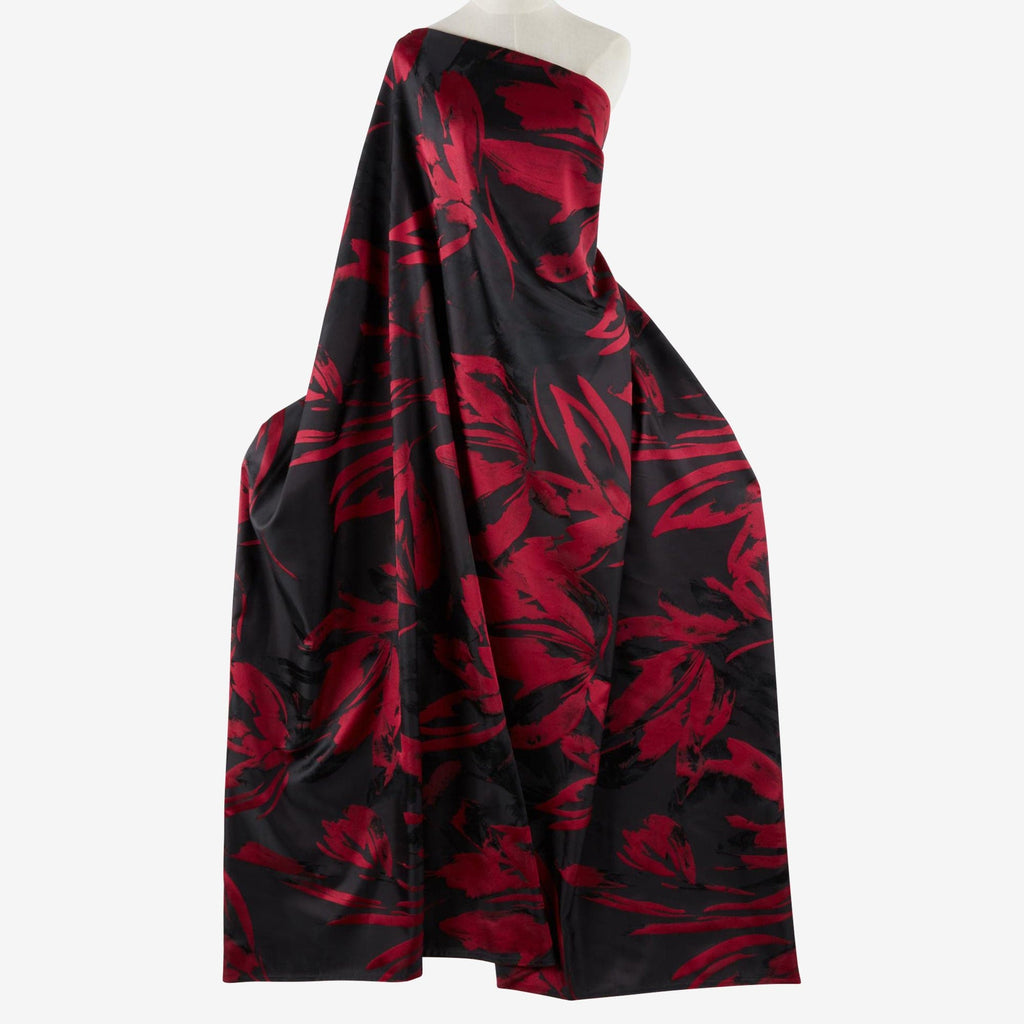 EMELE BIG FLORAL JACQUARD  | 25641 WINE - Zelouf Fabrics
