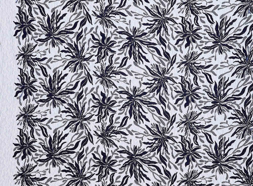 ARRESTING NAVY | 25666 - ELARA SEQUIN EMBROIDERY COTTONY MESH - Zelouf Fabrics