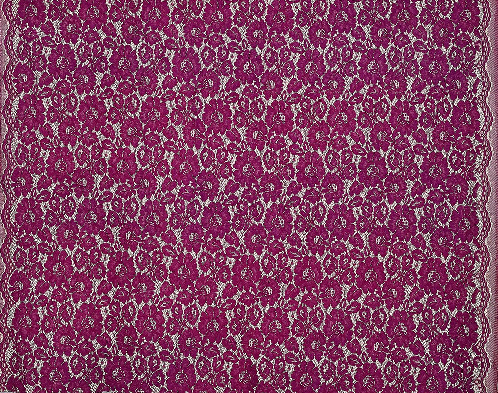 ALILANA FLORAL CORDED BONDED LACE  | 25669-BONDED ARRESTING FUCHSIA - Zelouf Fabrics