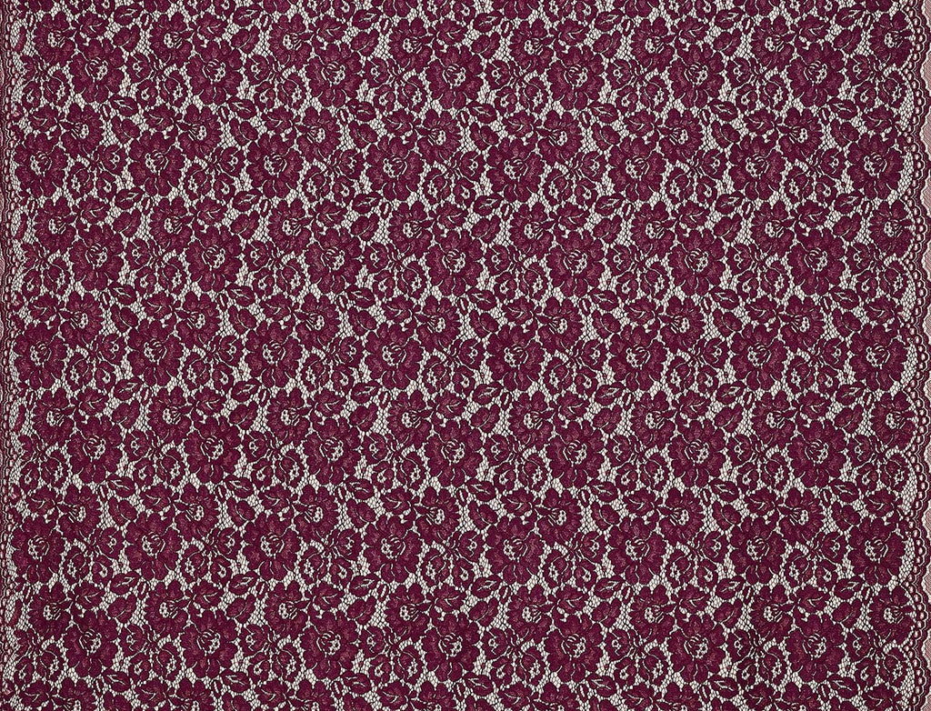 ALILANA FLORAL CORDED BONDED LACE  | 25669-BONDED ARRESTING BURGUNDY - Zelouf Fabrics