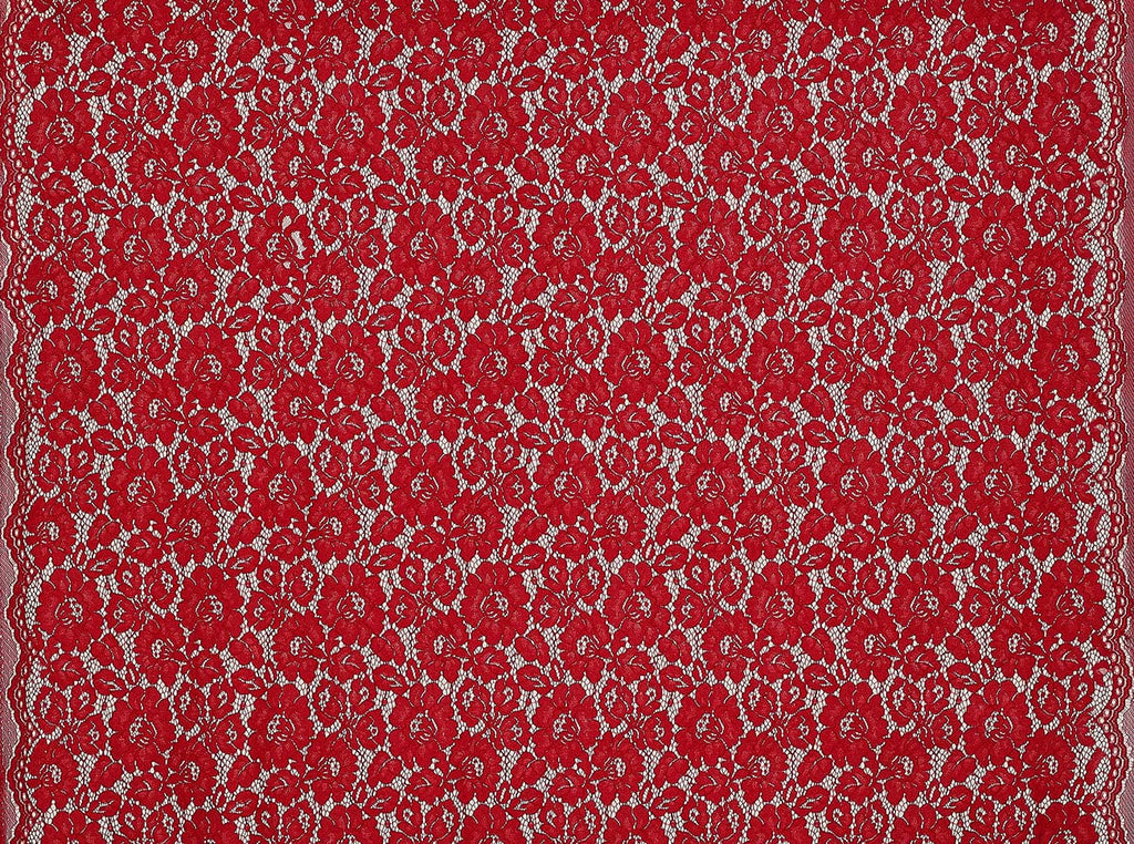 ALILANA FLORAL CORDED BONDED LACE  | 25669-BONDED ARRESTING RED - Zelouf Fabrics