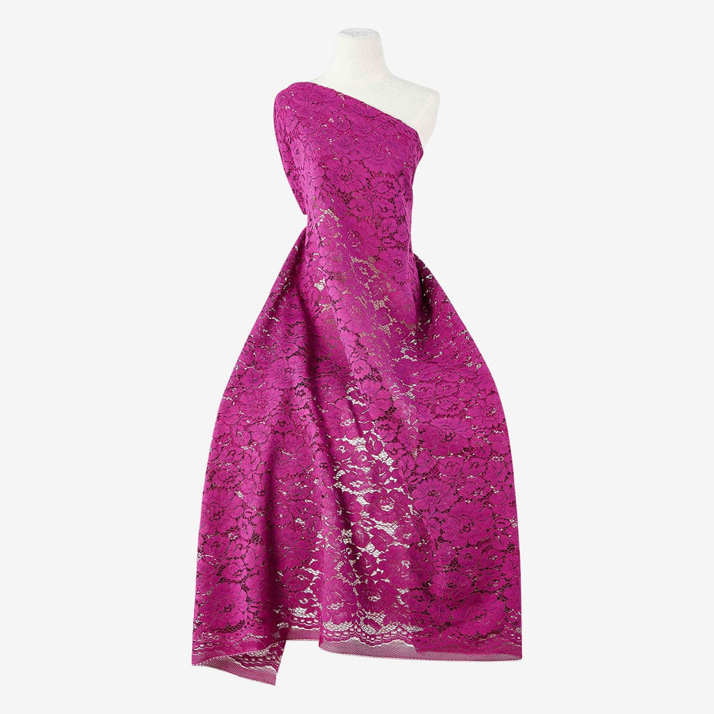 ARRESTING FUCHSIA | 25669 - ALILANA FLORAL CORDED LACE - Zelouf Fabrics