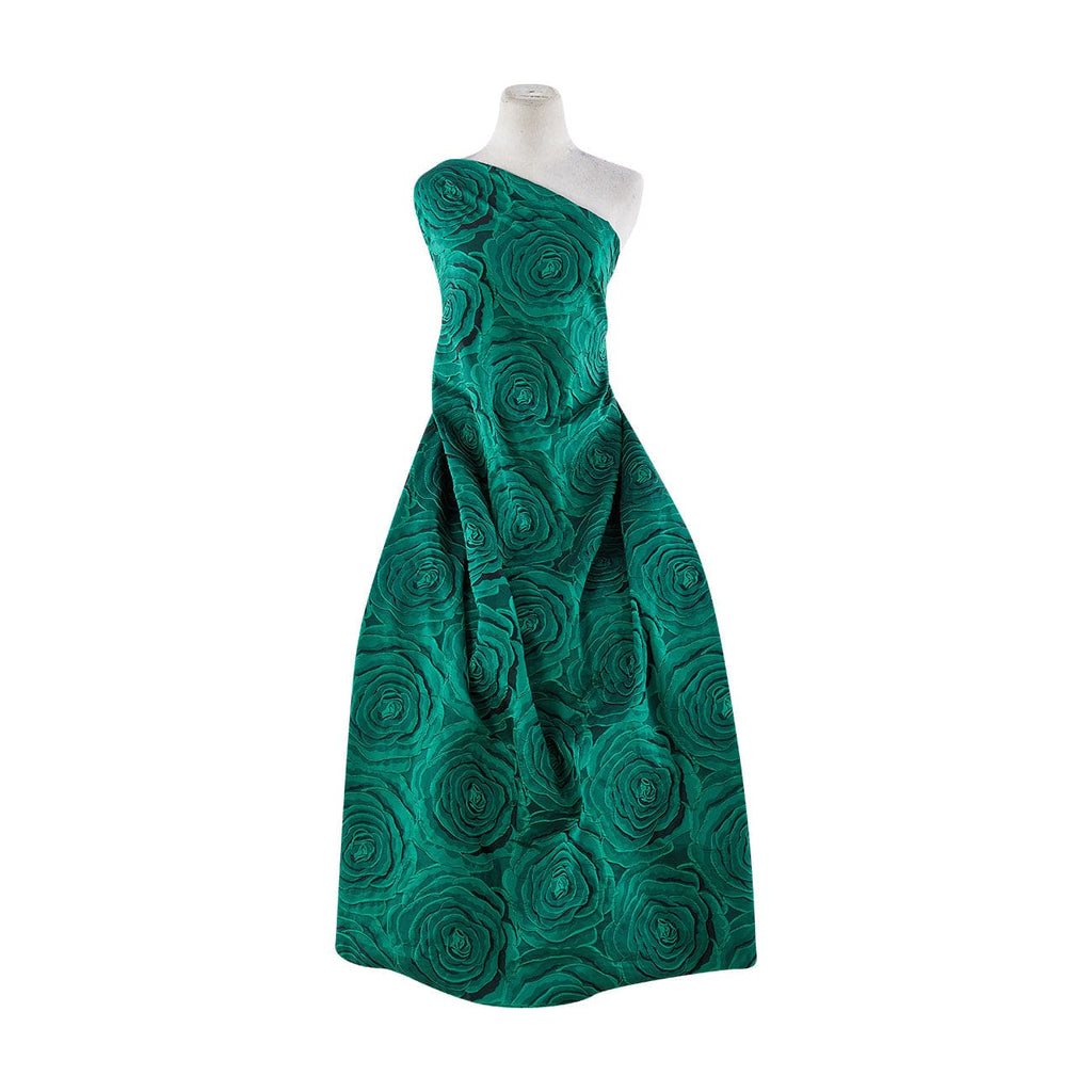 ERICA BIG ROSE JACQUARD  | 25686 ARRESTING GREEN - Zelouf Fabrics