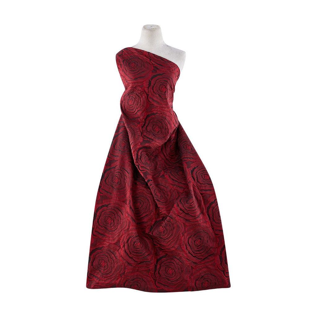 ERICA BIG ROSE JACQUARD  | 25686 ARRESTING RED - Zelouf Fabrics