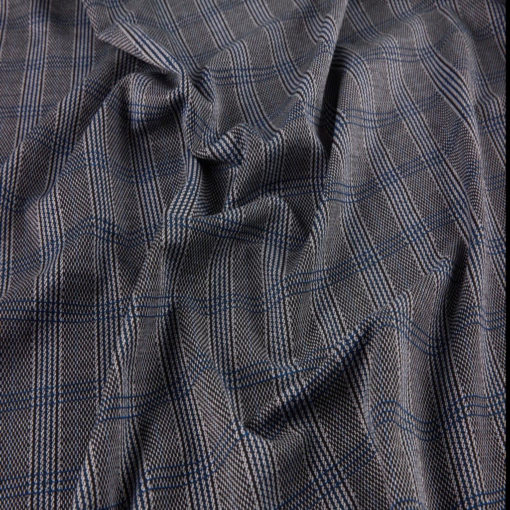 COBALT/BLK | 25690 - BILLIE JEAN CHECKERED SUITING - Zelouf Fabrics
