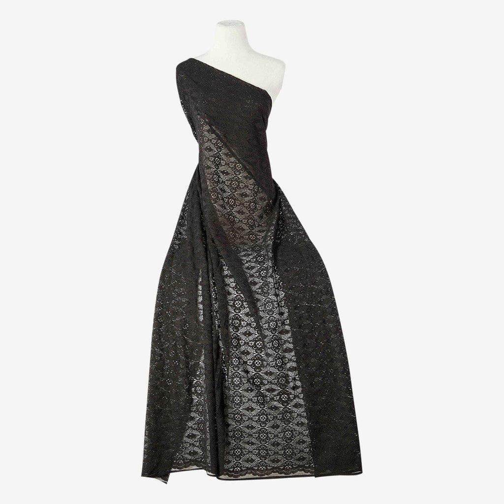 BLACK | 25695 - SYDNEY CROCHET COTTON LACE - Zelouf Fabrics