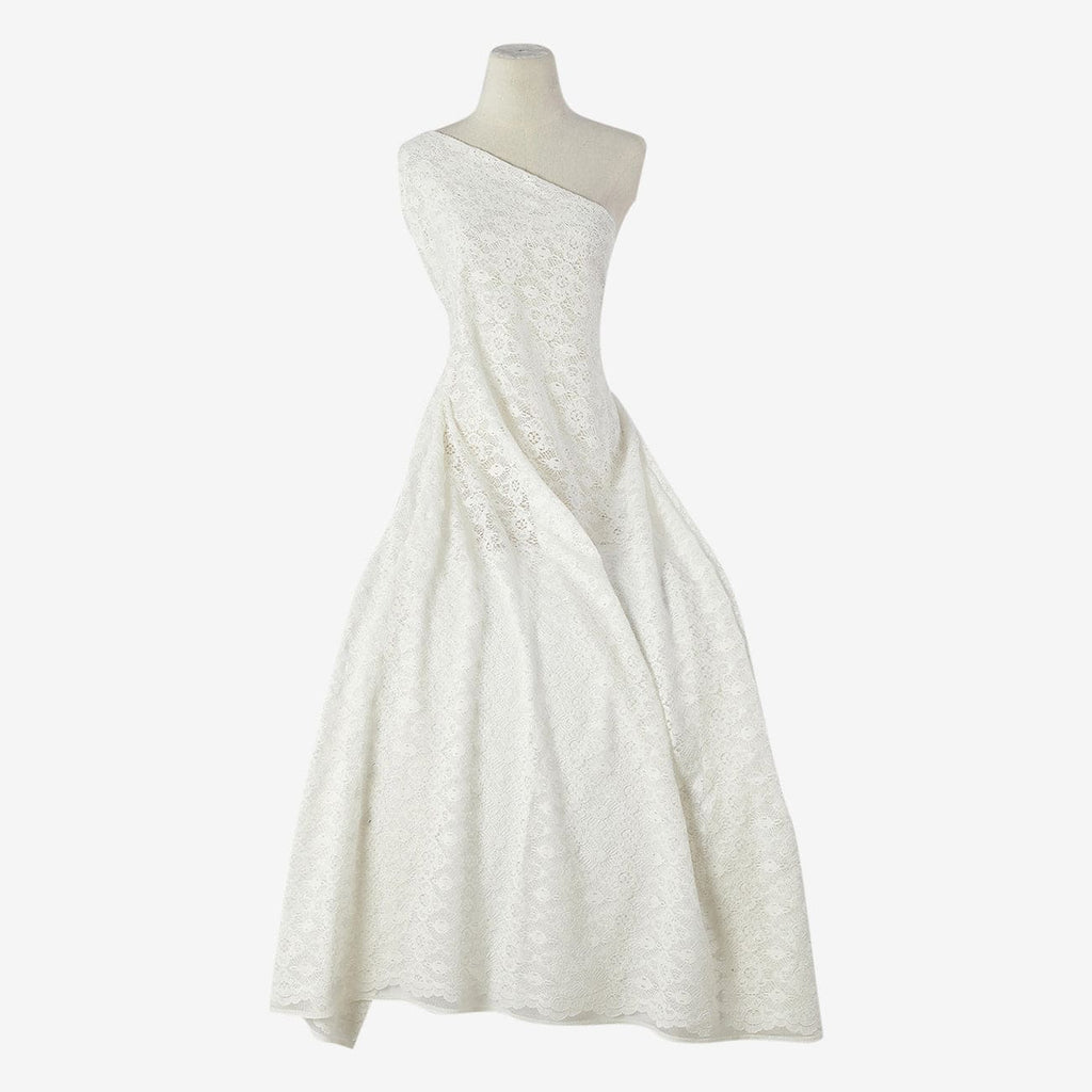 WHITE | 25695 - SYDNEY CROCHET COTTON LACE - Zelouf Fabrics