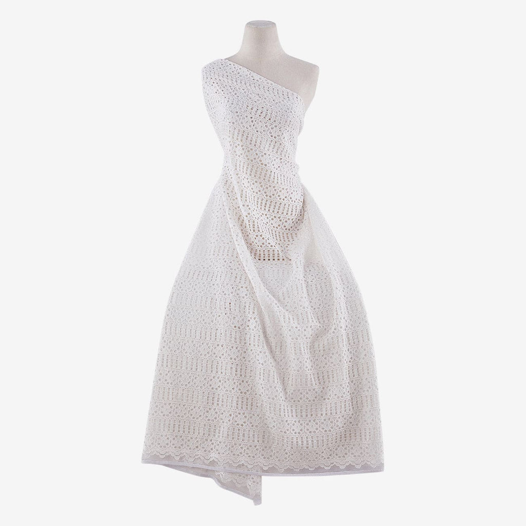 HEAVY CORDED COTTON LACE  | 25700 WHITE - Zelouf Fabrics
