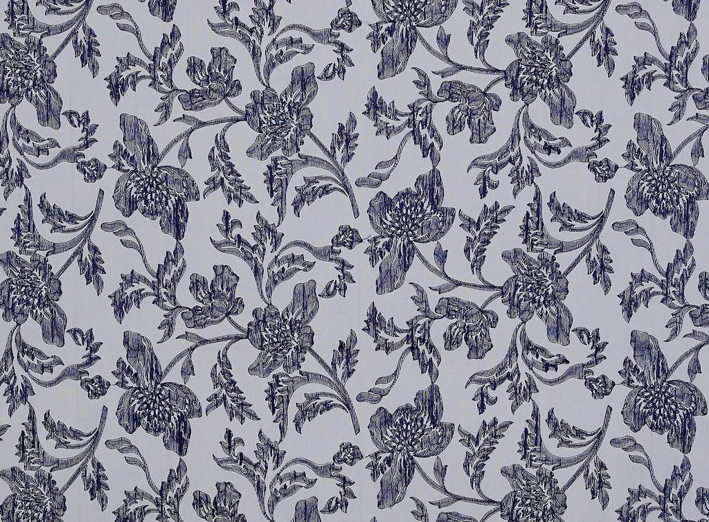 NAVY/BLK | 25708 - AYLLIA FLORAL EMBROIDERY MESH - Zelouf Fabrics