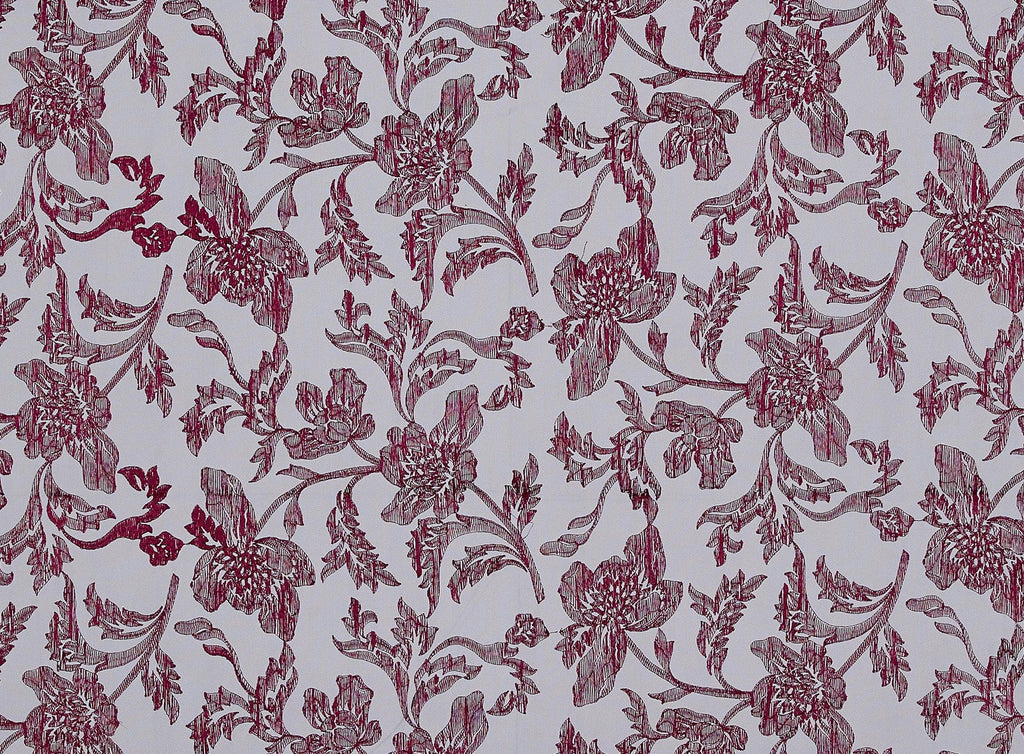 WINE/BLK | 25708 - AYLLIA FLORAL EMBROIDERY MESH - Zelouf Fabrics