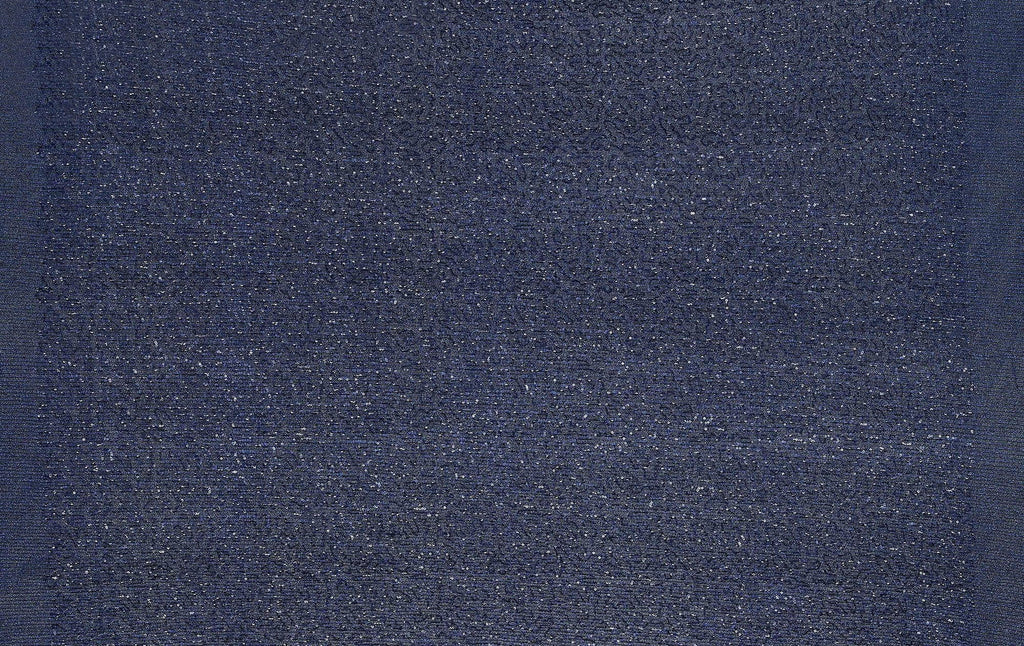 ARRESTING NAVY | 25726PLT-SEQUIN - CHARLIE LUREX SEQUIN EMB PLISSE PLEATED KNIT - Zelouf Fabrics
