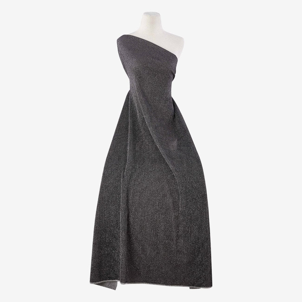 ELEGANT COAL | 25726PLT - CHARLIE LUREX PLISSE PLEATED KNIT - Zelouf Fabrics  