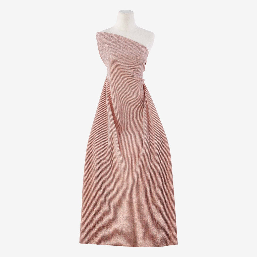 CHARLIE LUREX PLISSE PLEATED KNIT  | 25726PLT ELEGANT ROSE - Zelouf Fabrics