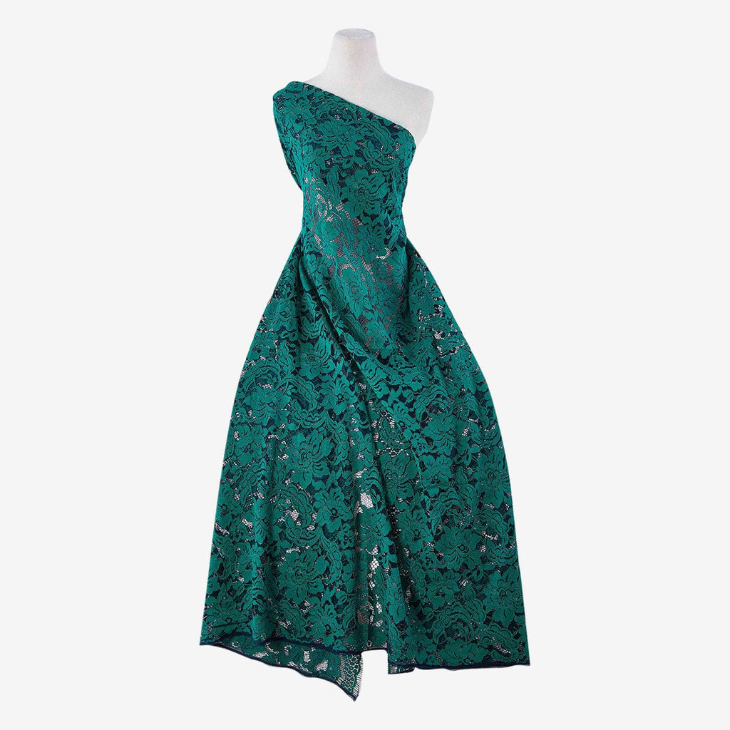 KELSEI TWO TONE CORDED LACE  | 25729 GREEN/NAVY - Zelouf Fabrics