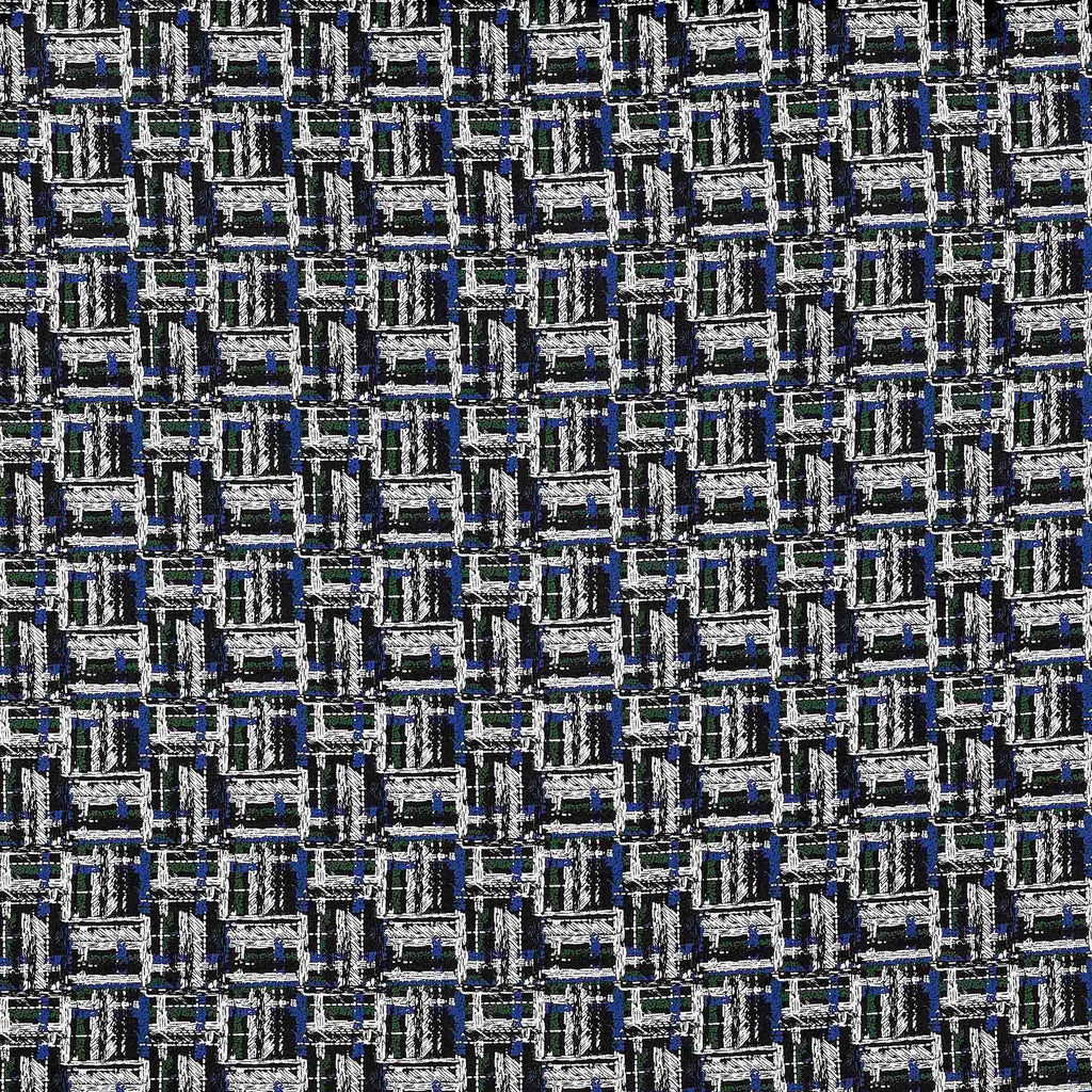 BLACK COMBO | 25753-1181P - KENSINGTON CHECK PUFF PRINT ITY - Zelouf Fabrics