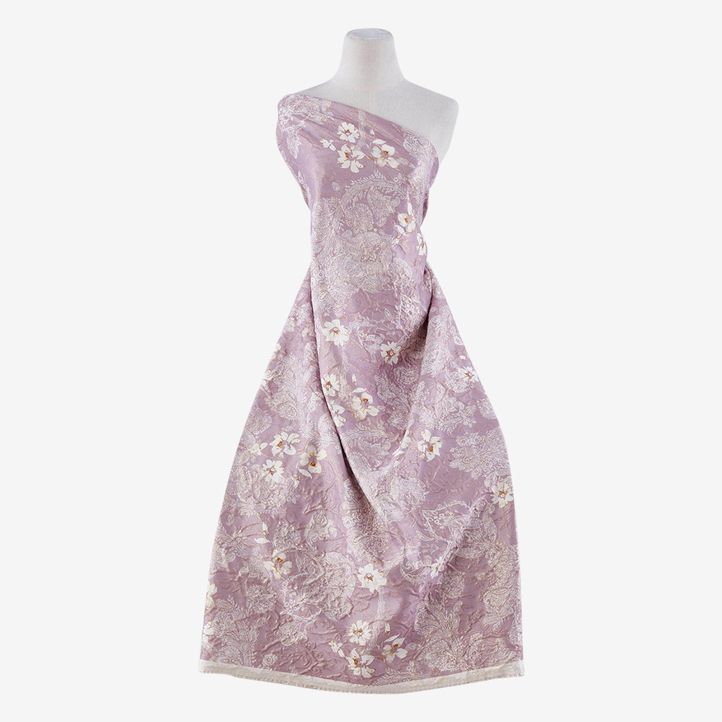MOANA PAISLEY FLOWER PRINT MATELASSE JACQUARD  | 25755-G32DP LILAC/IVORY - Zelouf Fabrics