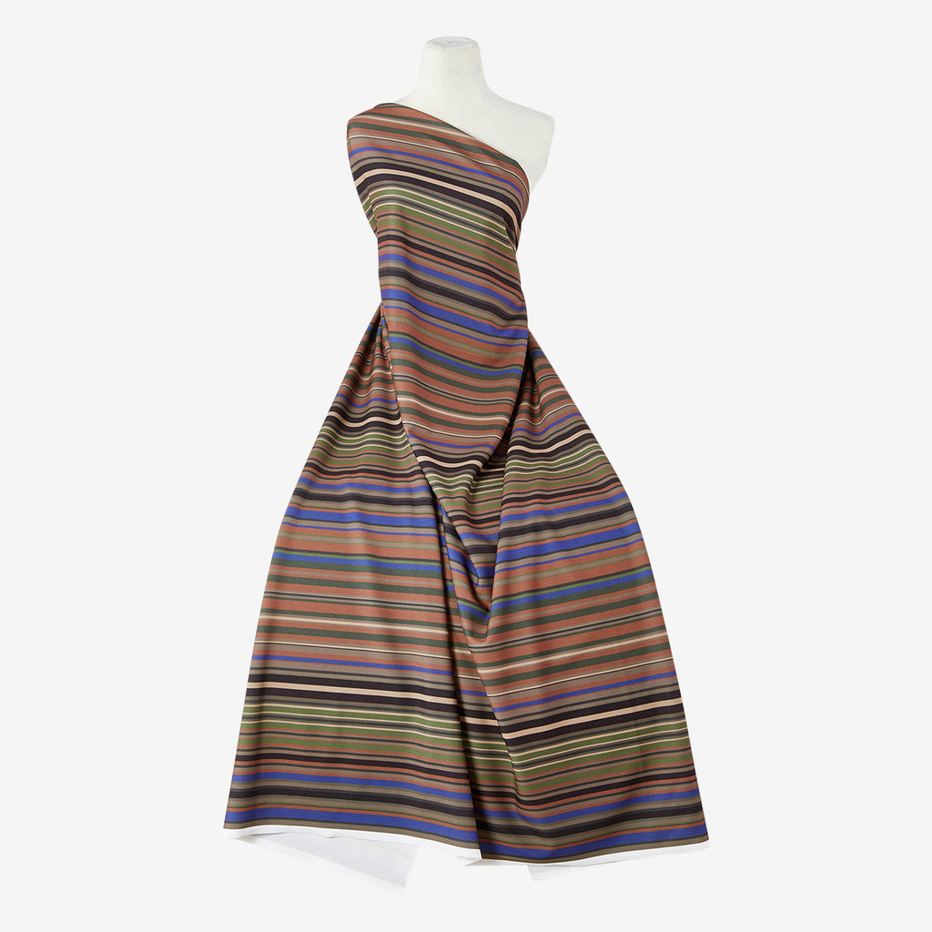 AUSTIN STRIPE PRINT SCUBA CREPE  | 25767-5664DP HUNTER/IRIS - Zelouf Fabrics