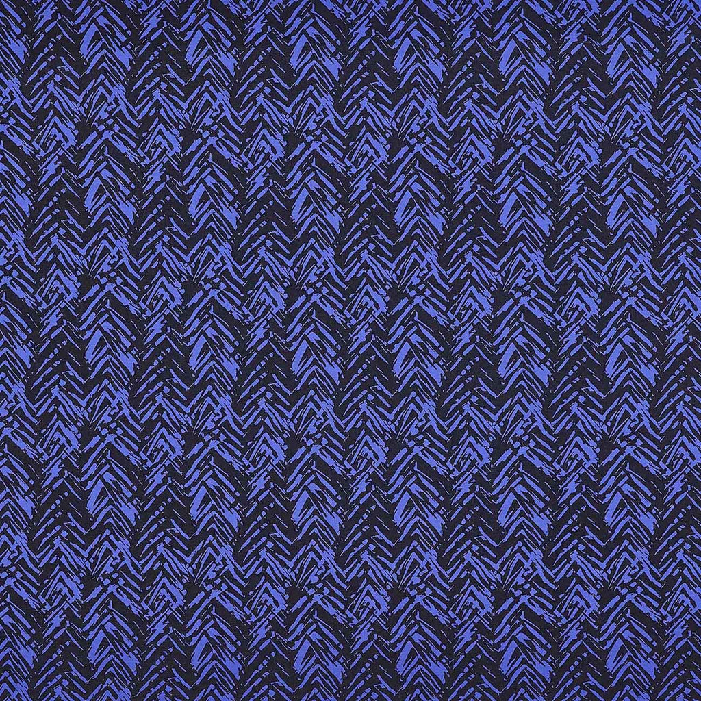 BLUE/BLACK | 25768-5670 - ZE HERRINGBONE SCUBA CREPE JACQUARD - Zelouf Fabrics