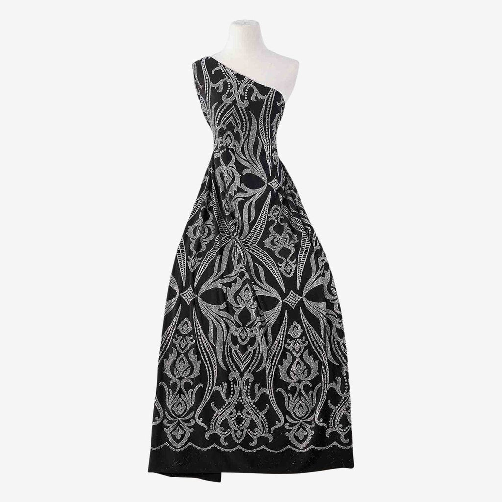 ARIA GLITTER ITY  | 25777 BLACK/SILVER - Zelouf Fabrics