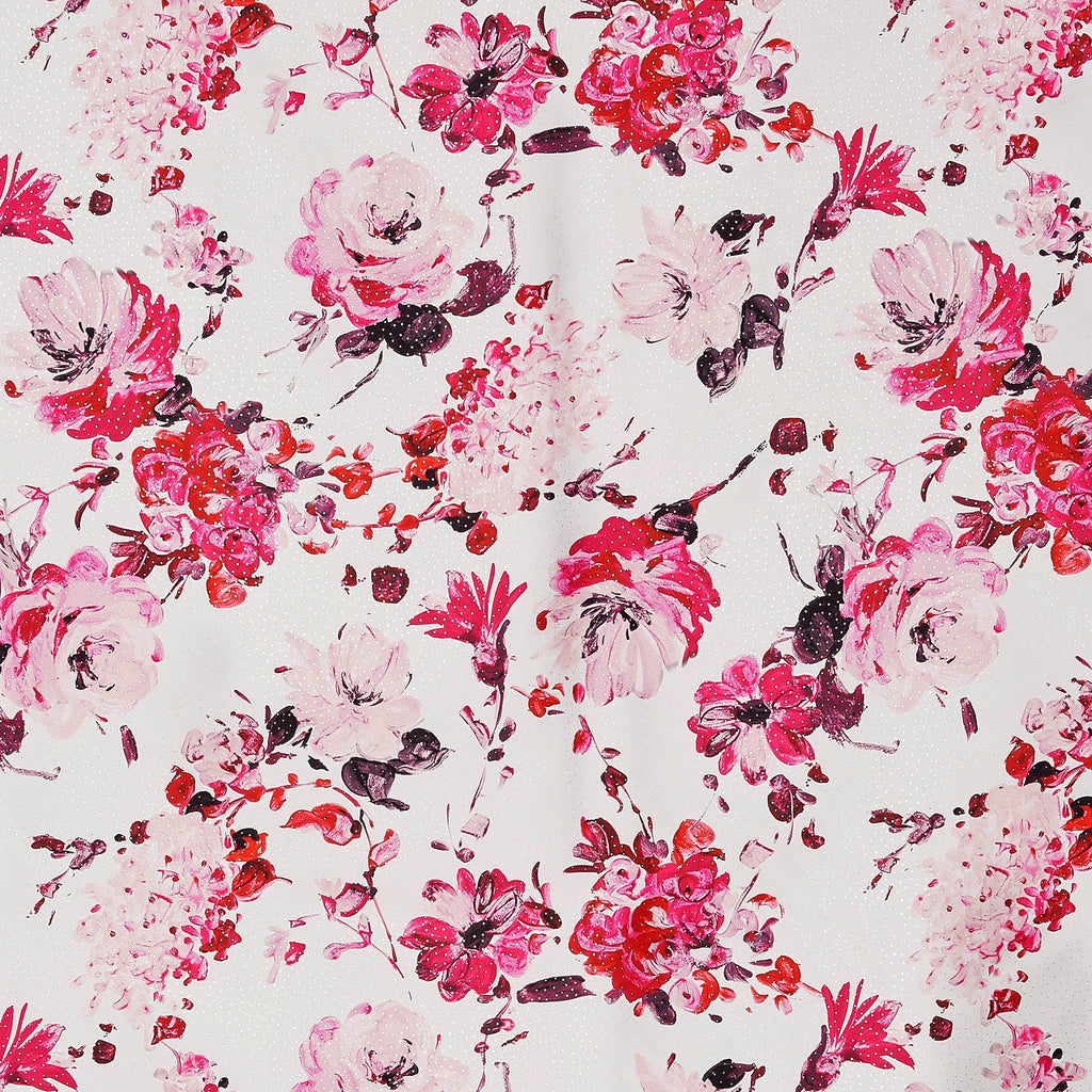 GINA FLORAL PRINT DOT FOIL MIKADO  | 25797FOL-4765DP  - Zelouf Fabrics