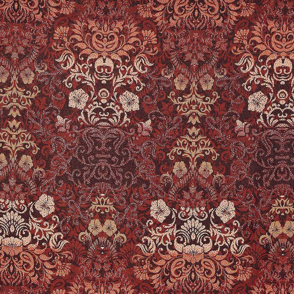 WINE/RED | 25798FOL-1181 - ALEXIS PAISLEY FOIL LINE PRINT ITY - Zelouf Fabrics