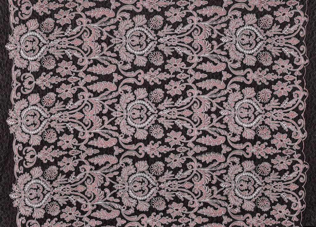 SERENE MAUVE | 25852 - PIPPY CORED EMBROIDERY LACE MESH - Zelouf Fabrics