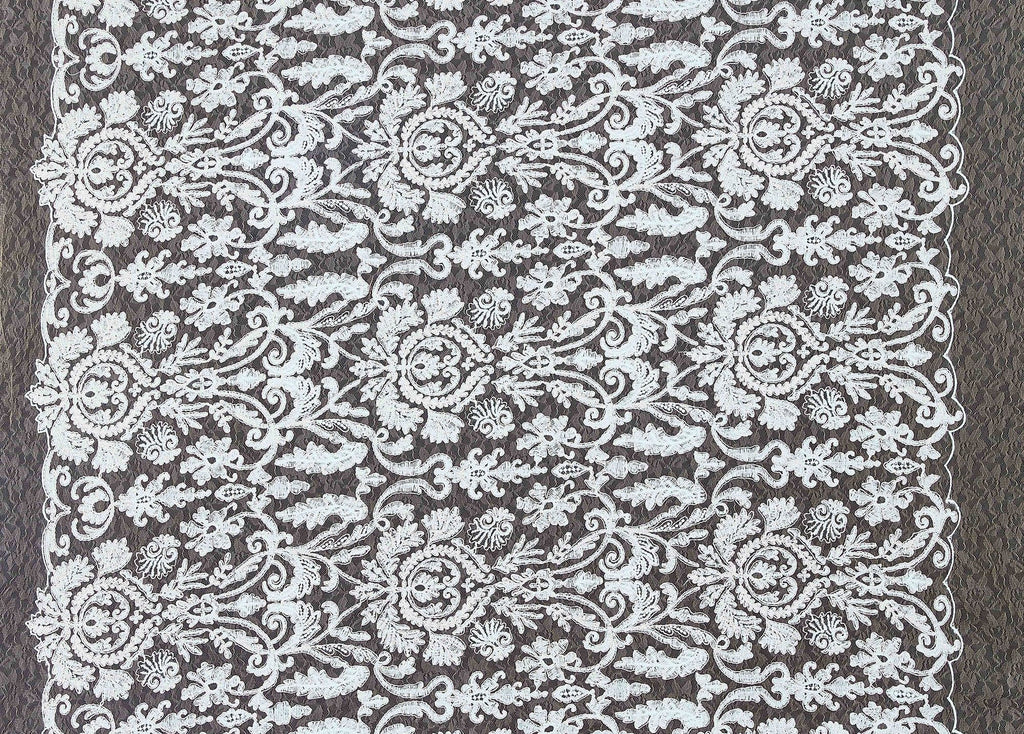 SERENE SAGE | 25852 - PIPPY CORED EMBROIDERY LACE MESH - Zelouf Fabrics