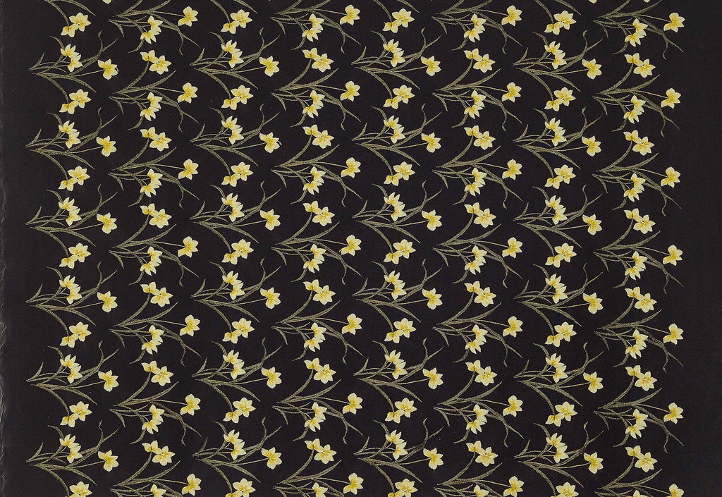 YELLOW COMBO | 25871 - STELLA ORCHID EMBROIDERY MESH - Zelouf Fabrics