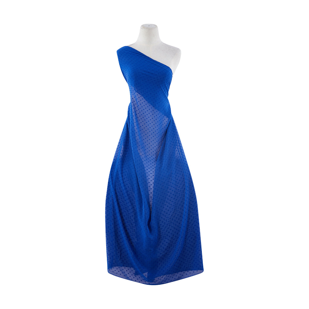 CK KLEIN BLUE | 25917 - EVE CLIPPED DOT CHIFFON - Zelouf Fabrics