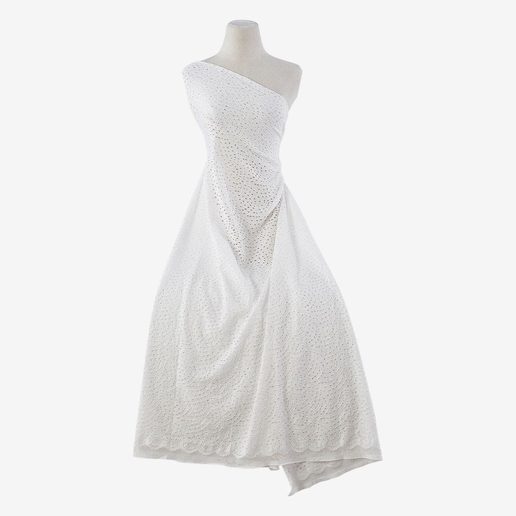 WHITE | 25931 - AURORA STRETCH LACE - Zelouf Fabrics