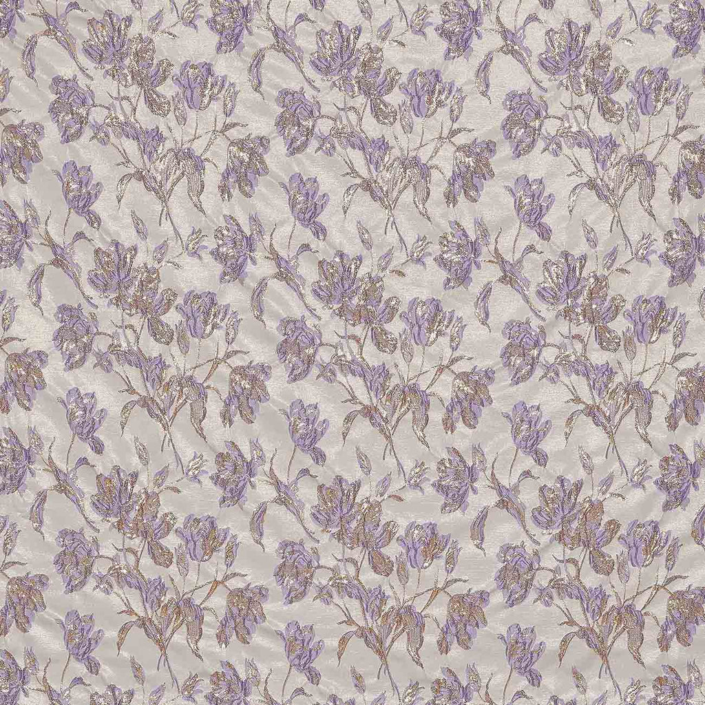 DAZZLING LILAC | 25935 - MORGAN FLORAL LUREX JACQUARD - Zelouf Fabrics