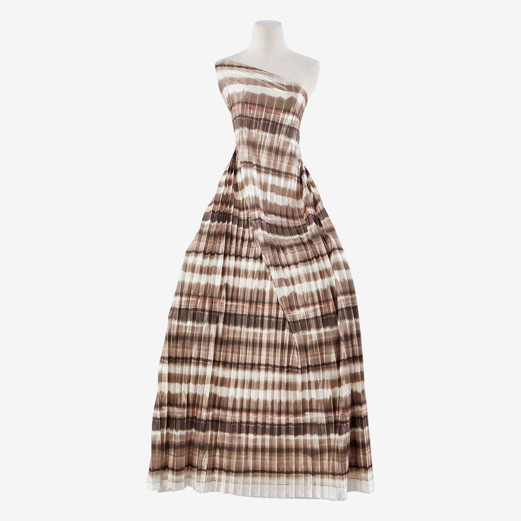 TAUPE COMBO | 25938PLT - AMAL TIEDYE SKINNY PLEATED BODRE - Zelouf Fabrics
